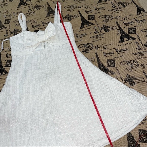 Lulus White Lace Front Tie Sleeveless Back Zip Dress - Picture 10 of 11